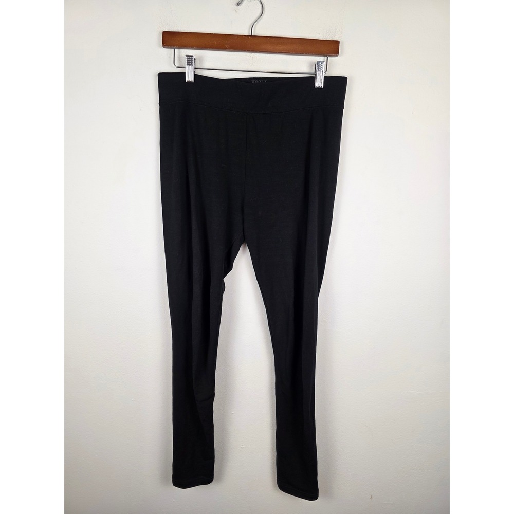 Woolx Merino Wool Leggings Womens Medium Black Activewear Base Layer Slim Fit